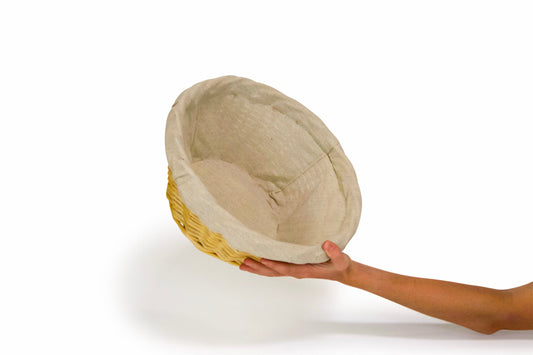 Wicker Basket with Linen Liner - Round 12"