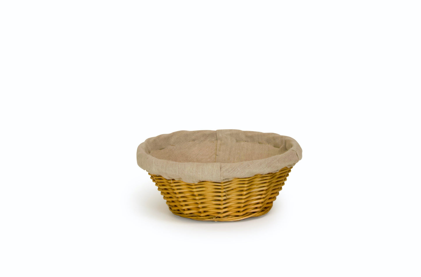 Wicker Basket with Linen Liner - Round 10"