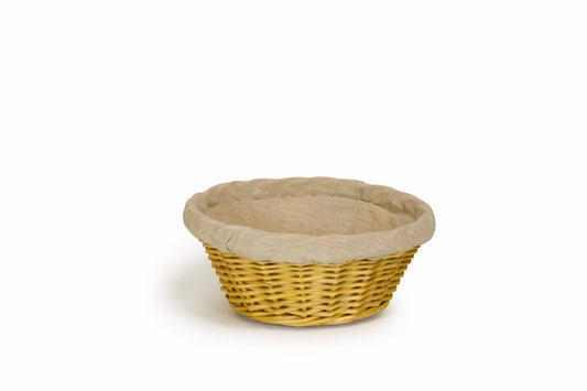 Wicker Basket with Linen Liner - Round 12"